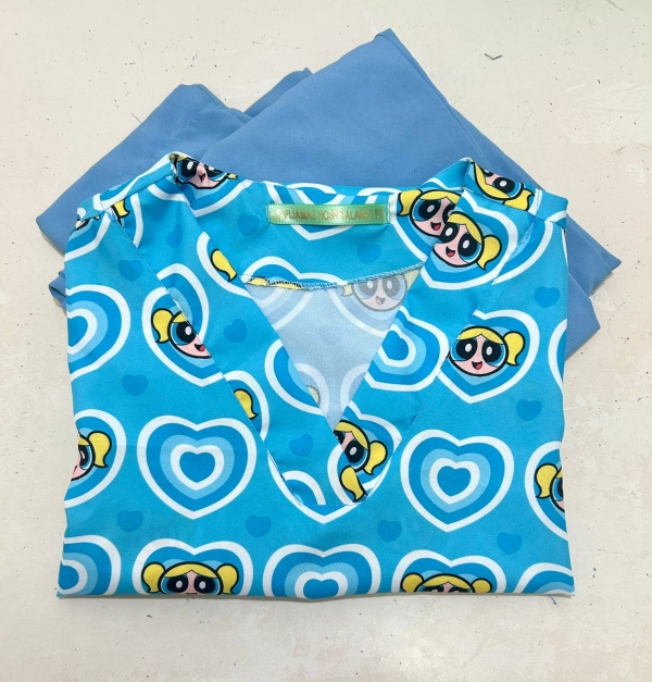 Pijama Hospitalar com estampa Meninas Super poderosas ( Lindinha)