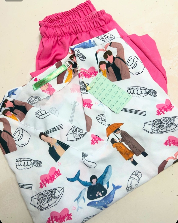 Pijama Hospitalar com Etampa de Doramas